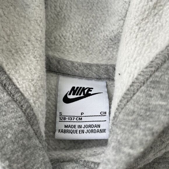 Nike Essential Pullover Hoodie Swoosh Kids Heather Light Gray SZ S (128-137 Cm) - Picture 5 of 7